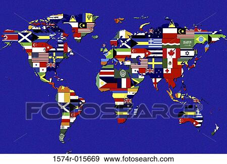 World map covered with flags of different nations View Large Photo Image Stock Photo - World map covered with flags of different nations. Fotosearch