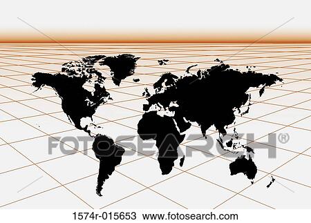 World map on a grid View Large Photo Image Stock Image - World map on a grid. Fotosearch