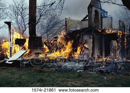 Abandoned house fully engulfed in flames View Large Photo Image Stock Image - Abandoned house fully engulfed in flames. Fotosearch