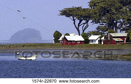 Boat on a river, Tomales, California, USA View Large Photo Image Stock Image - Boat on a river, Tomales, California, USA. Fotosearch