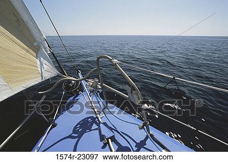 Bow of a sailboat View Large Photo Image Stock Photo - Bow of a sailboat. Fotosearch
