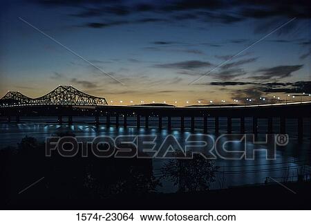 Bridge lit up at night, Tappan Zee Bridge, New York, USA View Large Photo Image Picture - Bridge lit up at night, Tappan Zee Bridge, New York, USA. Fotosearch