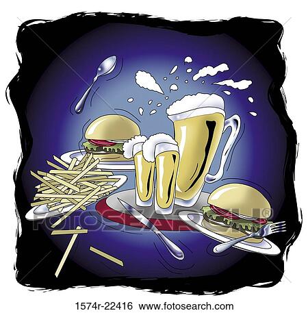 Burgers & Beer 2004 Linda Braucht (20th C. American) Computer graphics View Large Photo Image Stock Photograph - Burgers & Beer 2004 Linda Braucht (20th C. American) Computer graphics. Fotosearch