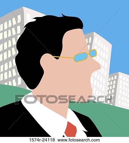 Stock Photo - Businessman 1, Linda Braucht (20th C. American), Computer Graphics. Fotosearch