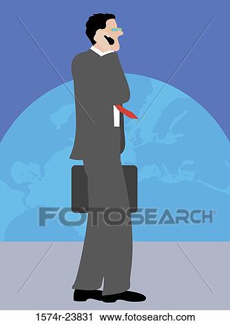 Stock Image - Businessman 2, Linda Braucht (20th C. American), Computer Graphics. Fotosearch