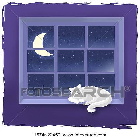 Stock Image - Cat Nap 2004 Linda Braucht (20th C. American) Computer graphics. Fotosearch
