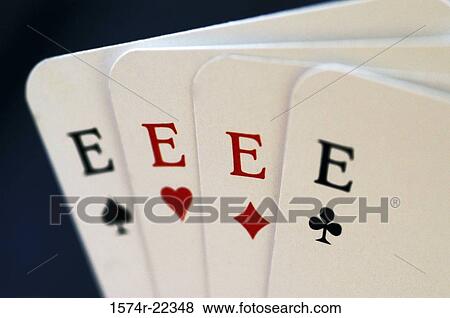 Close-up of a hand of playing cards with the letter E View Large Photo Image Stock Photo - Close-up of a hand of playing cards with the letter E. Fotosearch