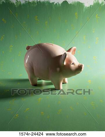 Picture - Close-up of a piggy bank. Fotosearch