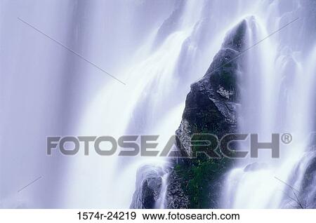 Stock Photo - Close-up of a waterfall, Henline Falls, Willamette National Forest, Oregon, USA. Fotosearch