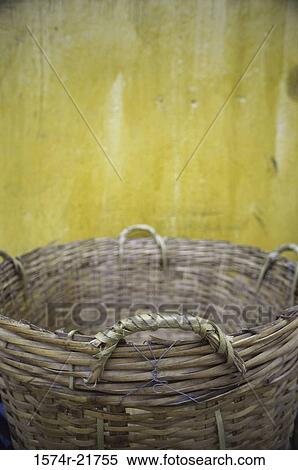 Close-up of a wicker basket View Large Photo Image Stock Photography - Close-up of a wicker basket. Fotosearch
