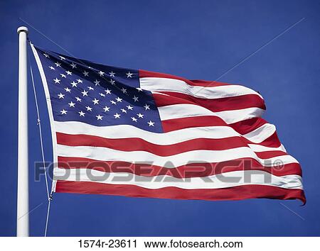 Stock Image - Close-up of an American Flag. Fotosearch