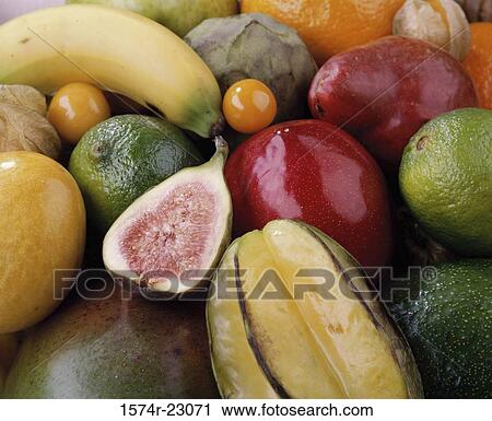 Close-up of an assortment of fruits View Large Photo Image Stock Image - Close-up of an assortment of fruits. Fotosearch