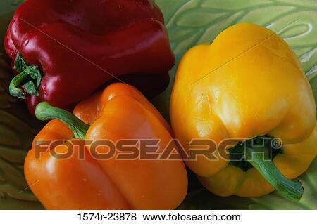 Stock Photo - Close-up of assorted bell peppers. Fotosearch