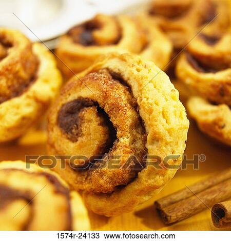 Close-up of cinnamon buns View Large Photo Image Stock Image - Close-up of cinnamon buns. Fotosearch