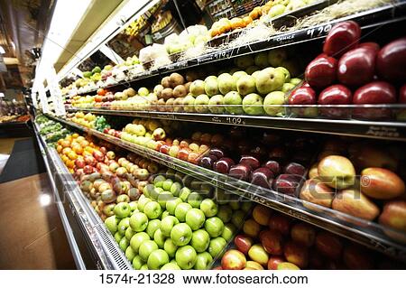 Stock Photo - Close-up of fruit in a supermarket. Fotosearch