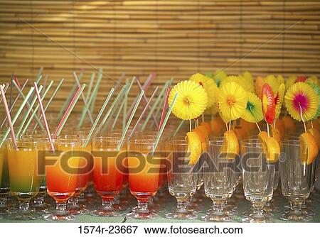 Stock Photo - Close-up of glasses of orange juice. Fotosearch