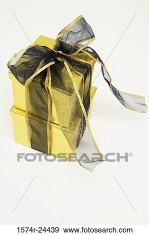 Close-up of two Christmas presents View Large Photo Image Stock Photo - Close-up of two Christmas presents. Fotosearch