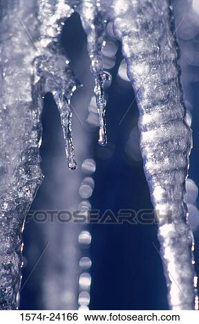 Close-up of water dripping from icicles View Large Photo Image Stock Photograph - Close-up of water dripping from icicles. Fotosearch