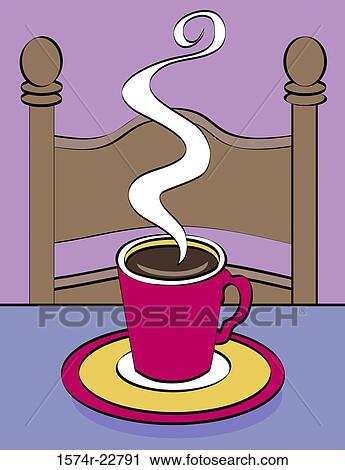 Stock Image - Coffee & Chair 2004 Linda Braucht (20th C. American) Computer graphics. Fotosearch