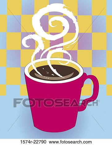 Stock Image - Coffee Insanity 2004 Linda Braucht (20th C. American) Computer graphics. Fotosearch