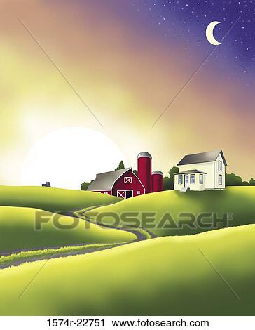 Dawn to Dusk Farming 2004 Linda Braucht (20th C. American) Computer graphics View Large Photo Image Stock Image - Dawn to Dusk Farming 2004 Linda Braucht (20th C. American) Computer graphics. Fotosearch