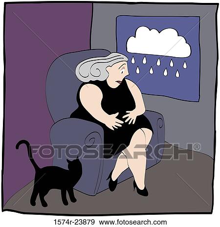 Stock Photo - Depressed Linda Braucht (20th C. American) Computer Graphics. Fotosearch