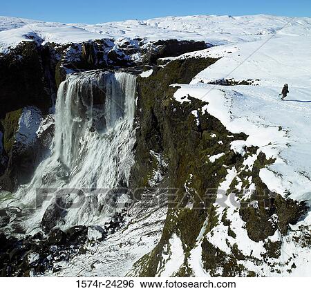 Stock Photograph - Fagrifoss Waterfall Iceland. Fotosearch
