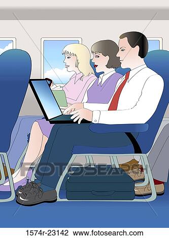 Stock Image - Family in Flight 2004 Linda Braucht (20th C. American) Computer graphics. Fotosearch