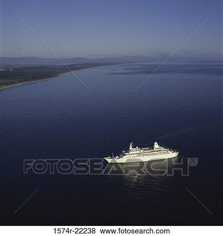 High angle view of a cruise ship, New Zealand View Large Photo Image Stock Photo - High angle view of a cruise ship, New Zealand. Fotosearch
