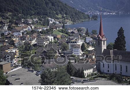 High angle view of a town, Bern, Switzerland View Large Photo Image Stock Photography - High angle view of a town, Bern, Switzerland. Fotosearch