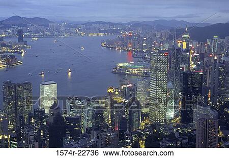 High angle view of skyscrapers in a city, Hong Kong, China View Large Photo Image Stock Photograph - High angle view of skyscrapers in a city, Hong Kong, China. Fotosearch