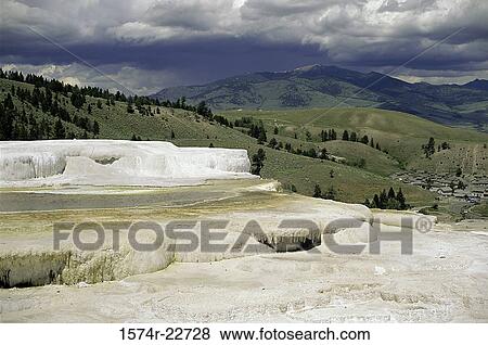 Hilly landscape at Mammoth Hot Springs, Yellowstone National Park, Wyoming, USA View Large Photo Image Stock Photo - Hilly landscape at Mammoth Hot Springs, Yellowstone National Park, Wyoming, USA. Fotosearch