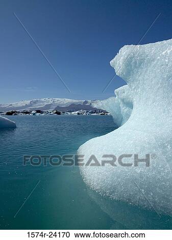 Stock Image - Iceberg floating on water, Jokulsarlon, Iceland. Fotosearch