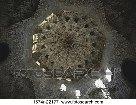 Stock Photo - Interior of a building, Alhambra, Granada, Spain. Fotosearch