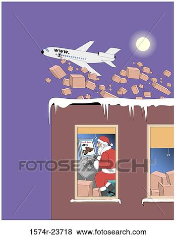 Internet Christmas Shopping Linda Braucht (20th C. American) Computer Graphics View Large Photo Image Stock Photo - Internet Christmas Shopping Linda Braucht (20th C. American) Computer Graphics. Fotosearch