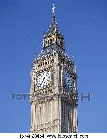 Low angle view of a clock tower, Big Ben, London, England View Large Photo Image Picture - Low angle view of a clock tower, Big Ben, London, England. Fotosearch