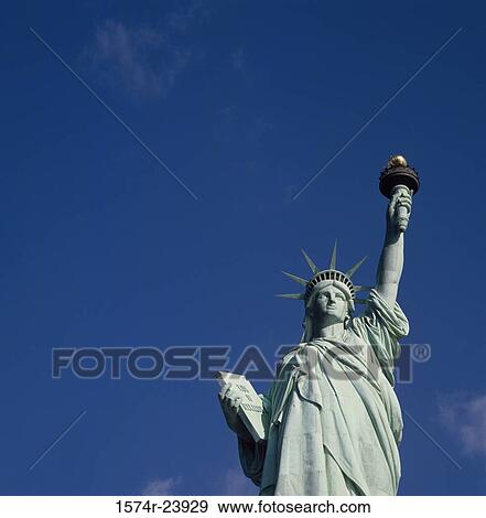 Low angle view of a statue, Statue of Liberty, New York City, New York, USA View Large Photo Image Stock Photo - Low angle view of a statue, Statue of Liberty, New York City, New York, USA. Fotosearch