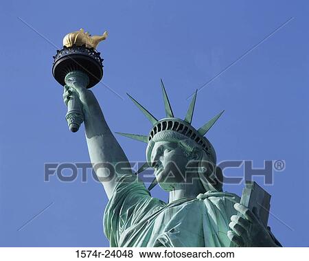 Low angle view of a statue, Statue of Liberty, New York City, New York, USA View Large Photo Image Stock Photo - Low angle view of a statue, Statue of Liberty, New York City, New York, USA. Fotosearch