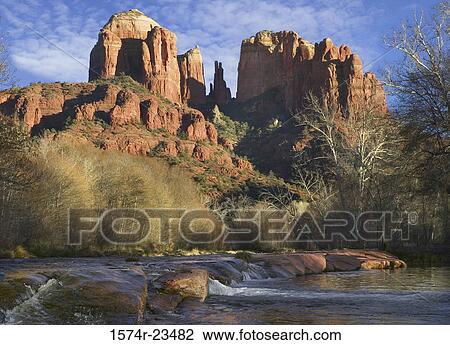 Low angle view of rock formations, Cathedral Rocks, Sedona, Arizona, USA View Large Photo Image Stock Image - Low angle view of rock formations, Cathedral Rocks, Sedona, Arizona, USA. Fotosearch