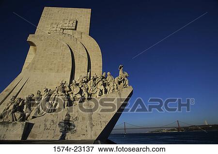 Low angle view of statues on a building, Monument to the Discoveries, Lisbon, Portugal View Large Photo Image Stock Photo - Low angle view of statues on a building, Monument to the Discoveries, Lisbon, Portugal. Fotosearch