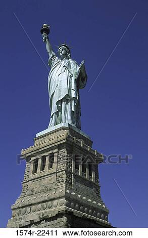 Stock Image - Low angle view of the Statue of Liberty, New York City, New York, USA. Fotosearch