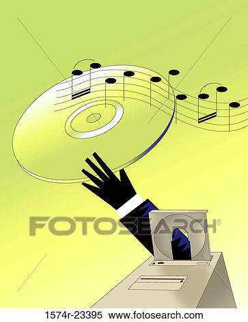Stock Photography - Music CD Burner 2004 Linda Braucht (20th C. American) Computer graphics. Fotosearch