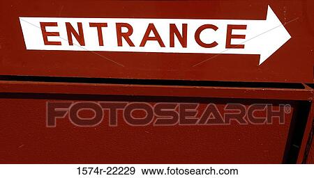 Painted entrance arrow View Large Photo Image Stock Photo - Painted entrance arrow. Fotosearch