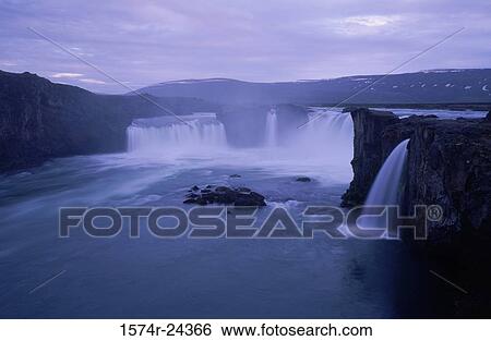 Panoramic view of a waterfall, Godafoss Falls, Skjalfandafljot River, Iceland View Large Photo Image Stock Photograph - Panoramic view of a waterfall, Godafoss Falls, Skjalfandafljot River, Iceland. Fotosearch