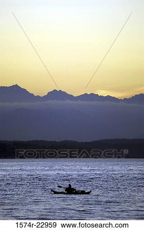 Person in a canoe, Puget Sound, Washington, USA View Large Photo Image Stock Photo - Person in a canoe, Puget Sound, Washington, USA. Fotosearch