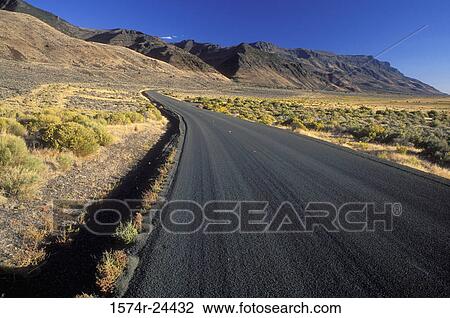 Stock Image - Road on a landscape, Hart Mountain National Antelope Refuge, Oregon, USA. Fotosearch