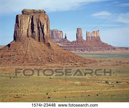 Rock formations on a landscape, Monument Valley, Arizona, USA View Large Photo Image Stock Photo - Rock formations on a landscape, Monument Valley, Arizona, USA. Fotosearch
