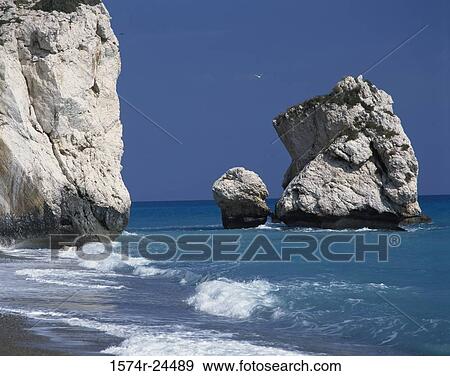 Rock formations on the coast, Petra Tou Romiou, Birthplace of Aphrodite, Cyprus View Large Photo Image Stock Photo - Rock formations on the coast, Petra Tou Romiou, Birthplace of Aphrodite, Cyprus. Fotosearch