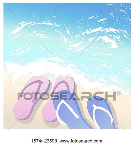 Stock Photo - Romance at the Beach Linda Braucht (20th C. American) Computer Graphics. Fotosearch