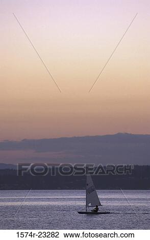 Sailboat in the sea, Puget Sound, Washington, USA View Large Photo Image Stock Image - Sailboat in the sea, Puget Sound, Washington, USA. Fotosearch